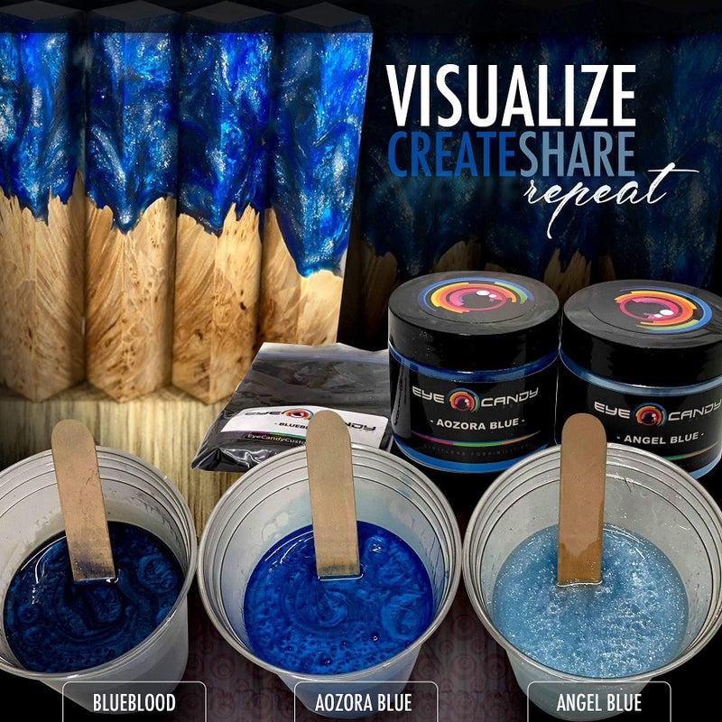 Eye Candy Pigments Premium Blue Mica Powder - Angel Blue (25gr) - for Epoxy, Resin, Soap, Paint, Woodworking, Acrylic Pouring, Bath Bombs, Fishing Lures - DIY Arts and Crafts Additive - Image 5